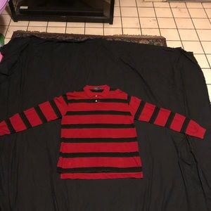 Men’s red polo long sleeve collar shirt size XL